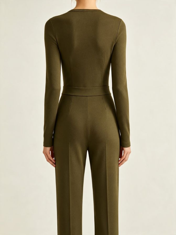 Slim Fit Fall Jumpsuit