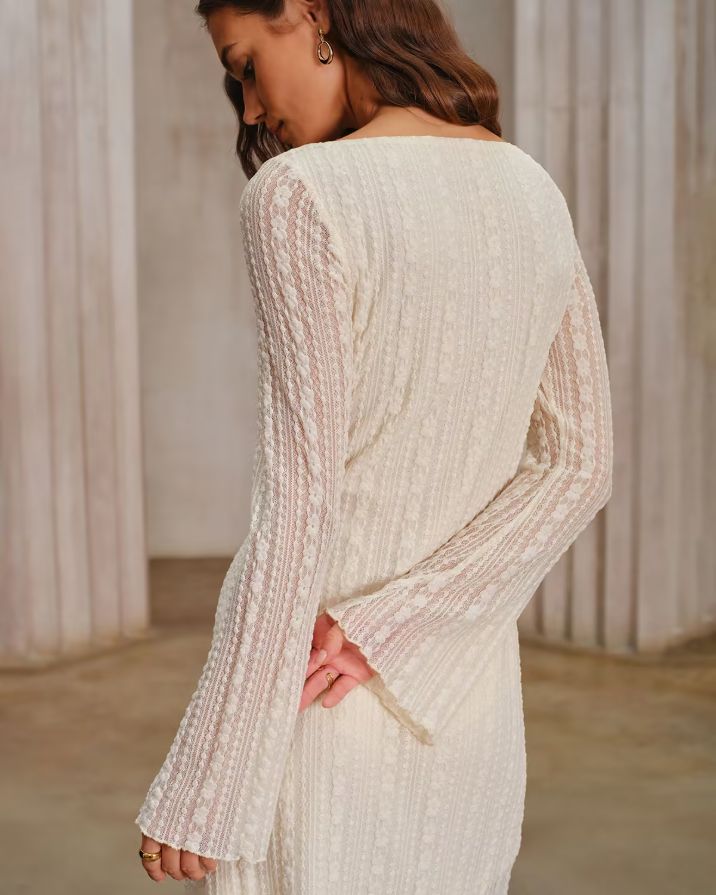 Apricot Lace Bell Sleeve Mini Dress Apricot Lace Bell Sleeve Mini Dress