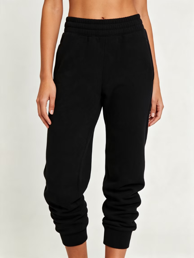 Soft Terry Cuffed Ankle Track Athletic Trousers
