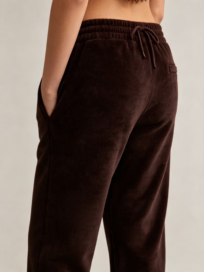 Plush Fleece Drawstring Waist Casual Track Pants