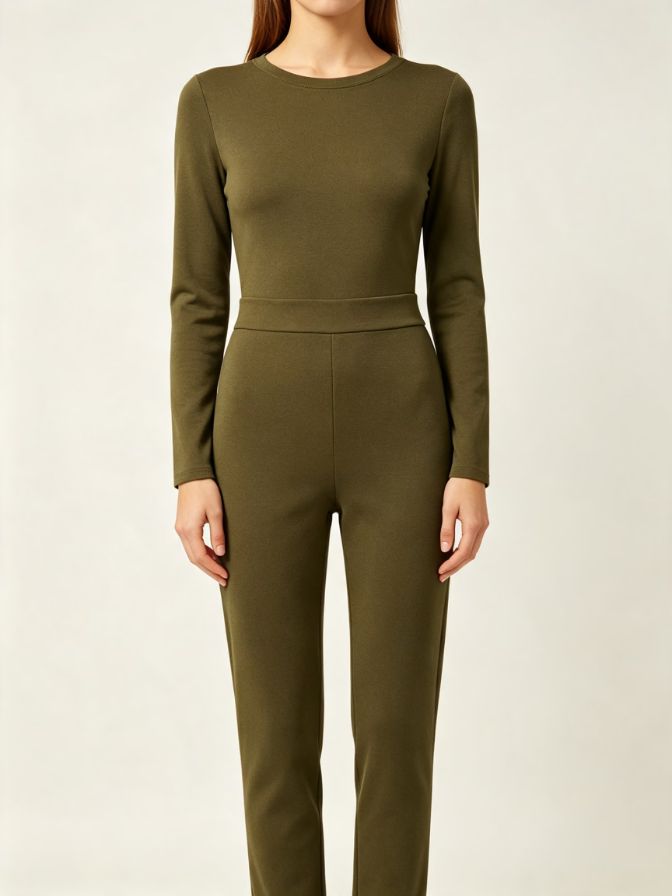Slim Fit Fall Jumpsuit