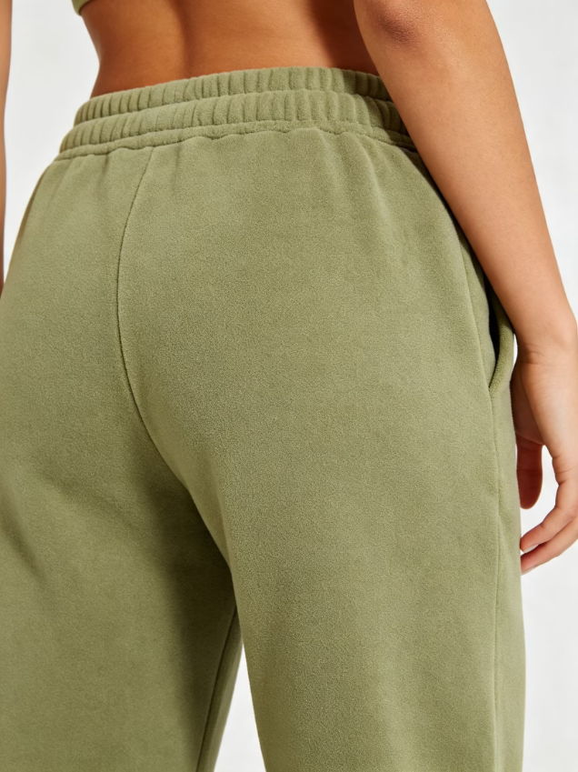 Cozy Brushed Knit Elastic Waist Sports Sweat Pants