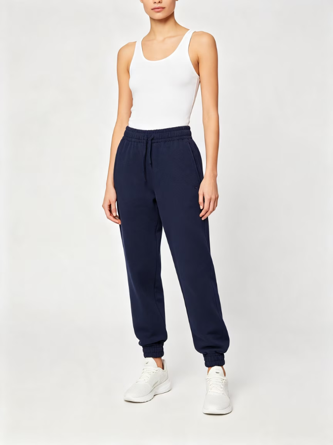 French Terry Elastic‑Cuff Sports Jogger Trousers